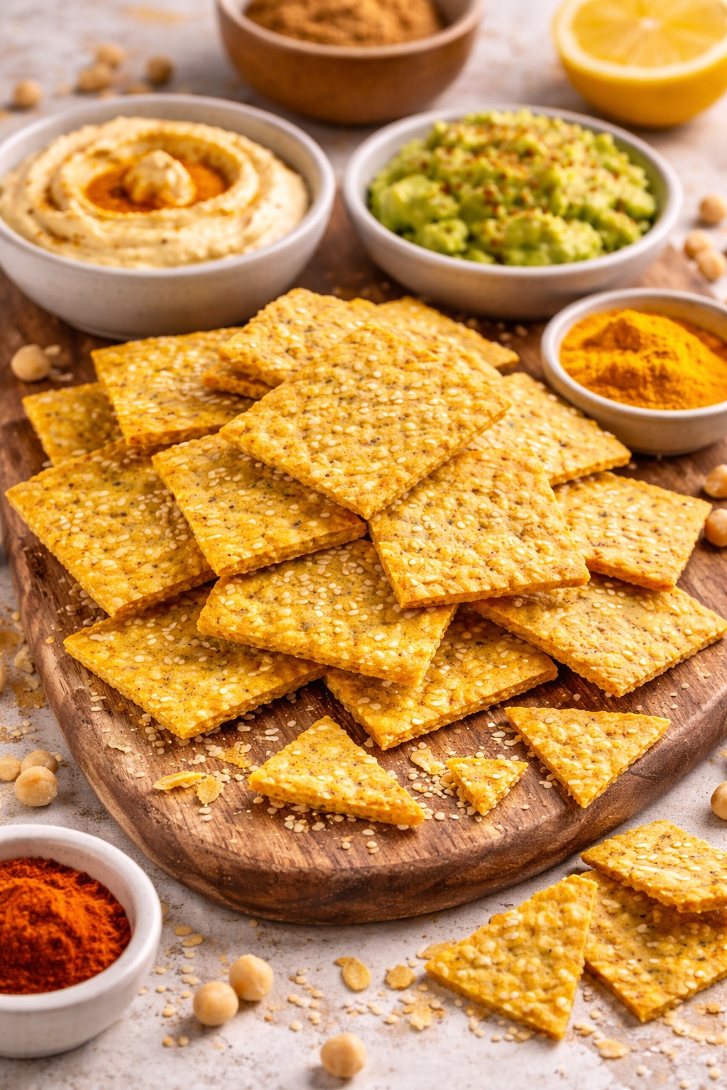 En este momento estás viendo Crackers de Harina de Garbanzo y Cúrcuma