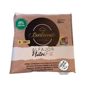 Alfajor Nutrifit Barlovento sin azúcar 80g artesanal con masa de harina y salvado de avena