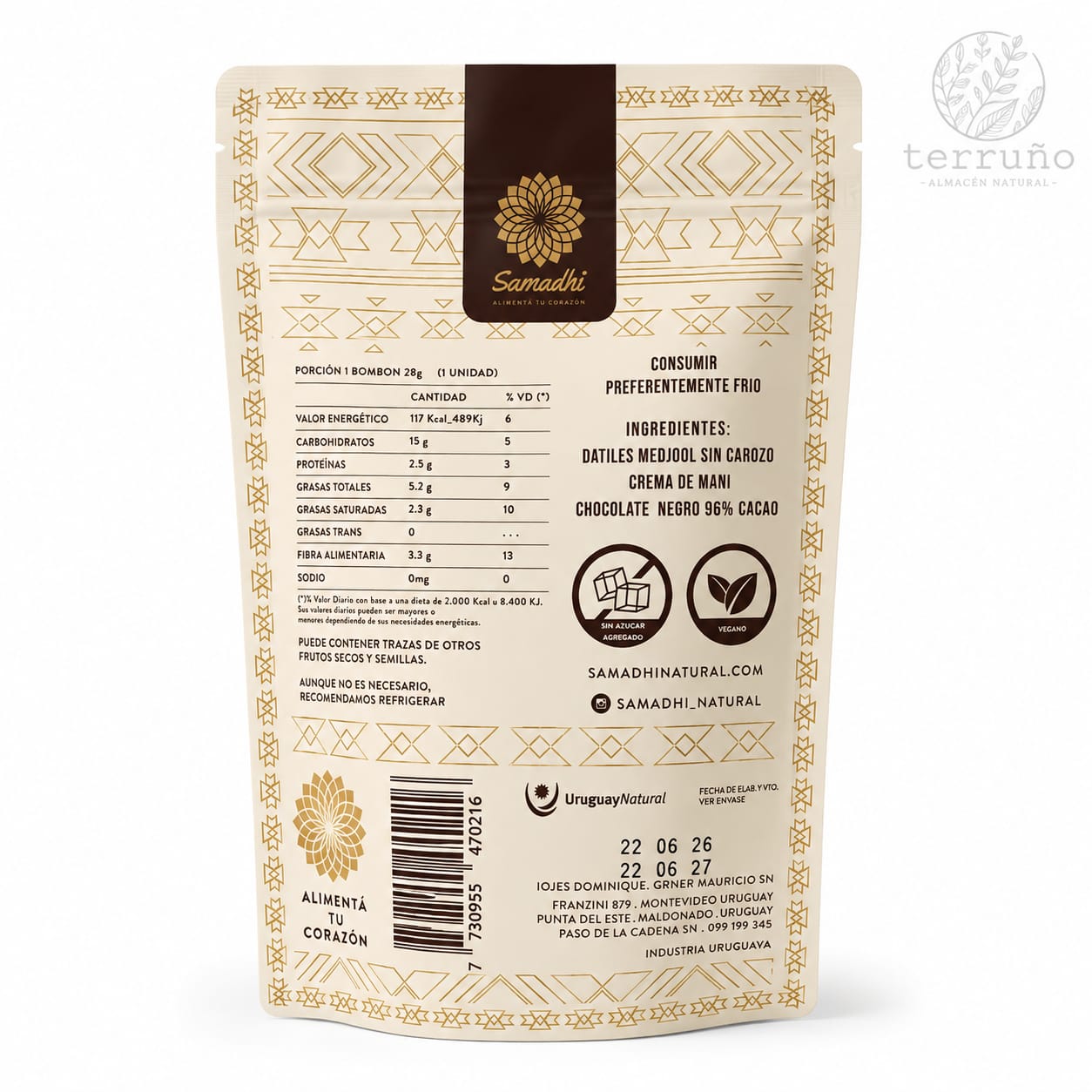 Bombones de Dátil Medjool Samadhi 84 g (3 unidades) - Imagen 2
