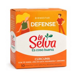 Té La Selva Bienestar Defense – Cúrcuma, Té Verde, Uña de Gato, Equinácea y Jengibre – 10 Saquitos