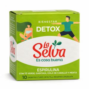 Té La Selva Bienestar Detox – Espirulina, Té Verde, Garcinia, Cola de Caballo y Menta – 10 Saquitos